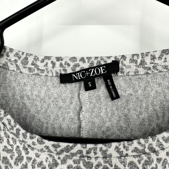 Nic‎ + Zoe leopard print Long sleeve top size Small - Picture 2 of 5